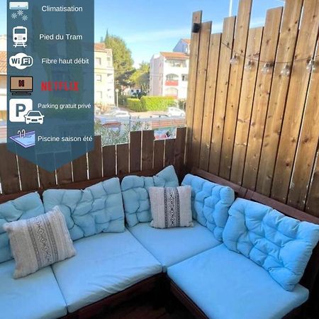 Joli T2/ Tram/ Clim/ Parking/ Wifi/ Piscine Apartment มงต์เปอลิเยร์ ภายนอก รูปภาพ